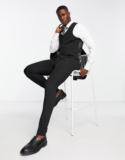 Noak Camden' super skinny premium fabric suit trousers in black with ...