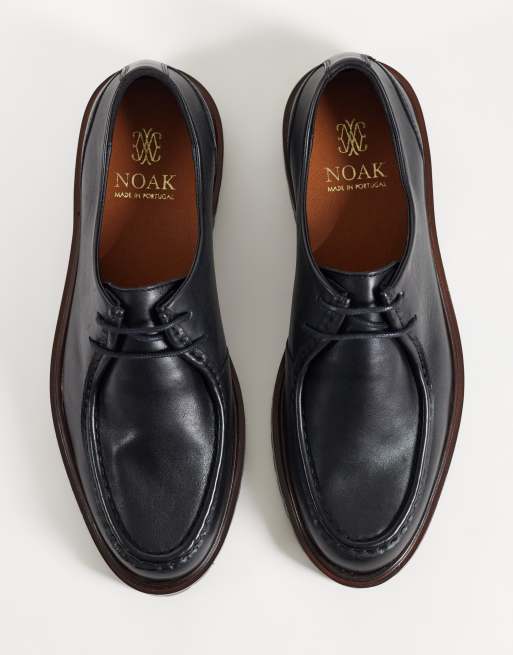 NOAK chaussures à lacets façon tablier fabriquées au Portugal à semelle crantée noires, 2 de 4