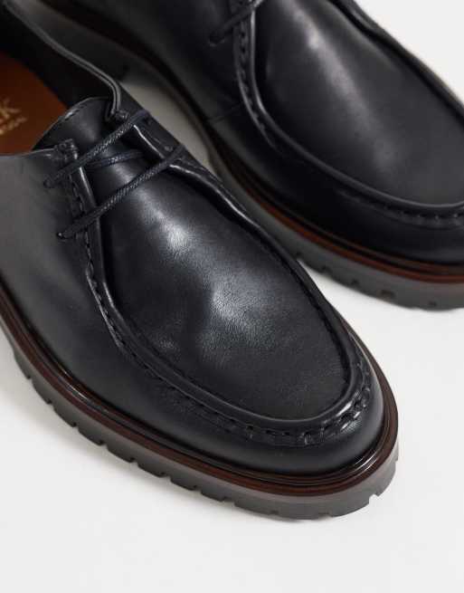 NOAK chaussures à lacets type derby en cuir noir avec semelle crantée, fabriquées au Portugal, 4 de 4