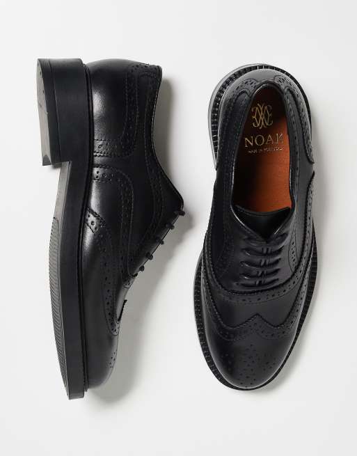 Noak - Chaussures richelieu en cuir fabriquées au Portugal avec lacets - Noir, 2 de 5