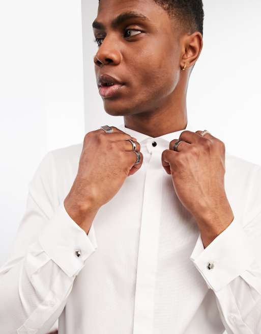 Noak - Chemise habillée classique avec col cassé facile à repasser en tissu Oxford texturé, 3 de 4