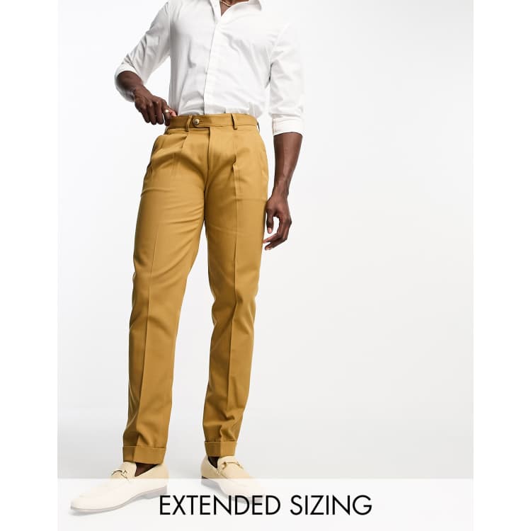 Asos Uomo Abbigliamento Pantaloni e jeans Pantaloni Pantaloni chinos Chino slim in twill di misto cotone beige 