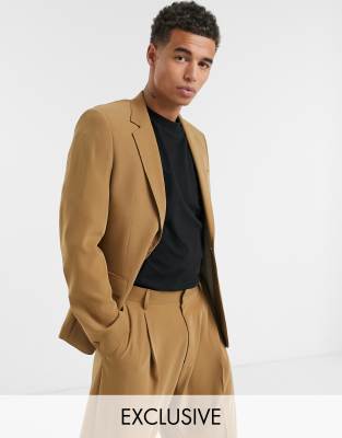 Noak suit jacket in dark camel-Brown Brown