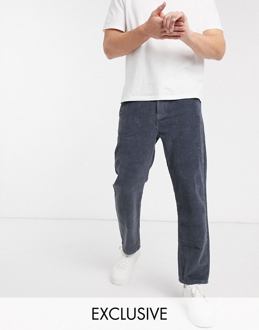 Noak cord trouser in washed navy