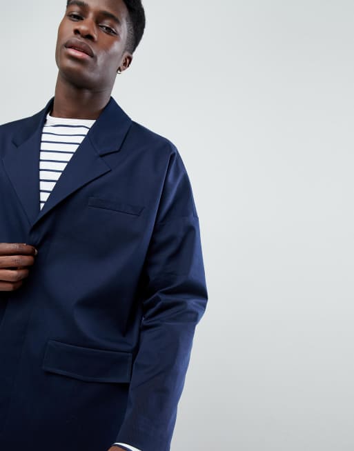 Navy blue duster on sale coat