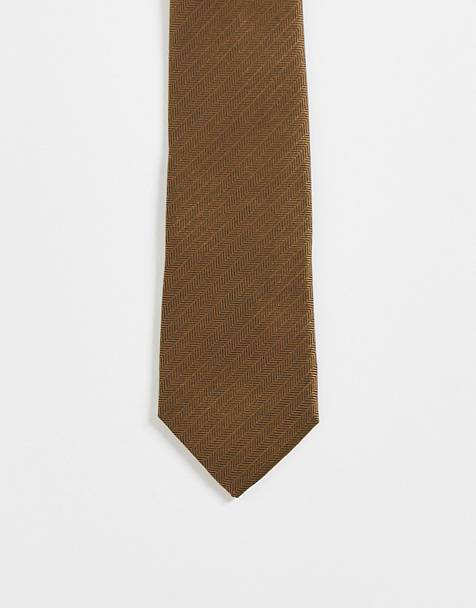 Cravatta sottile color bronzo con motivo a tratteggio Asos Uomo Accessori Cravatte e accessori Cravatte 
