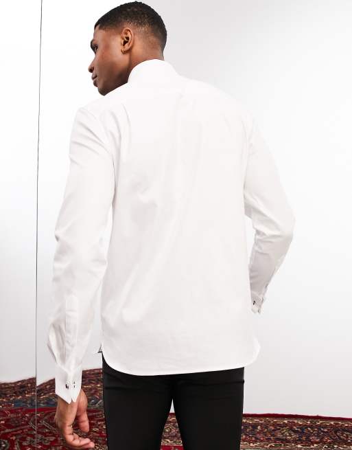 ホットセール エイソス 並行輸入品 Regular インポート ワークシャツ イギリス Iron クレジットカードok Collar 人気 カジュアルシャツ エイソス Shirt Wing ブランド Textured 新作 ホワイト Oxford メンズ In With Easy Fabric 白 Formal 日本未入荷 Noak Asos