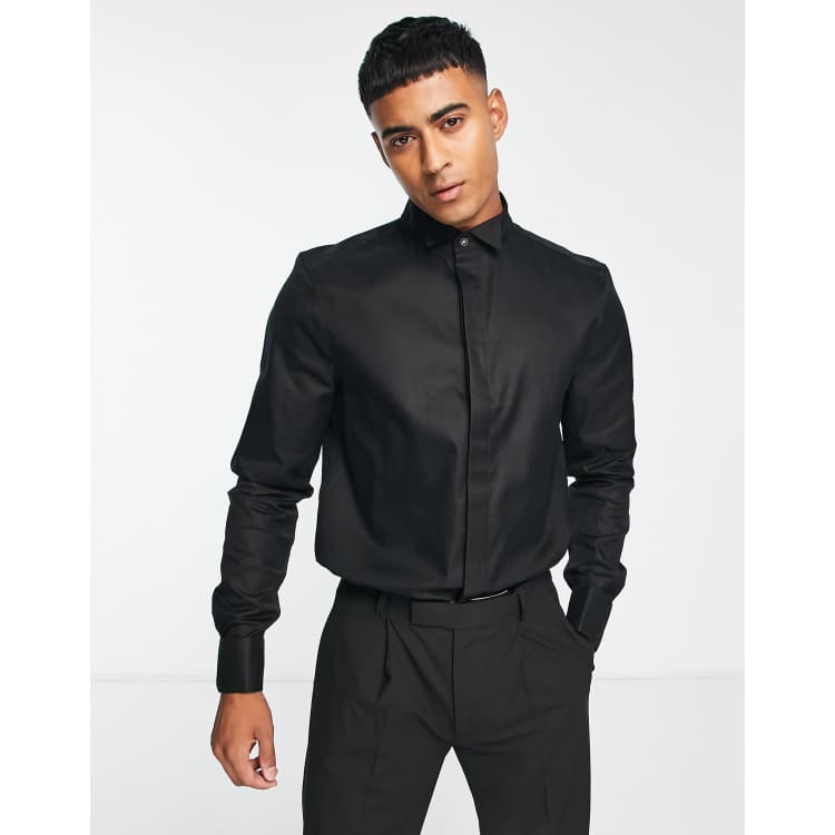 Black wing cheap collar shirt