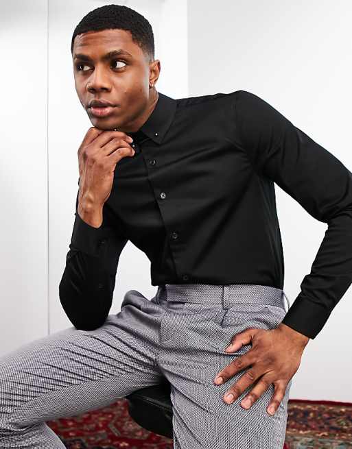 dress shirt collar bar Men's Pin Hidden Placket - White giving your outfit a structured appearance Collar Pin & Bar Guide