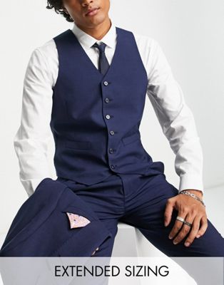 Noak premium wool-rich skinny suit waistcoat in navy - ASOS Price Checker