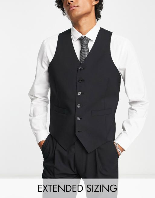 Noak - Gilet de costume ajusté en laine de qualité supérieure - Noir