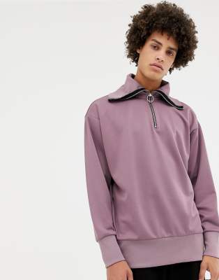 zip funnel neck sweatshirt