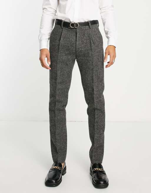 Noak Harris Tweed slim suit in charcoal gray