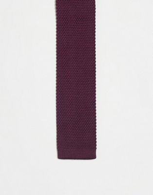 Noak knitted tie in deep purple - ASOS Price Checker