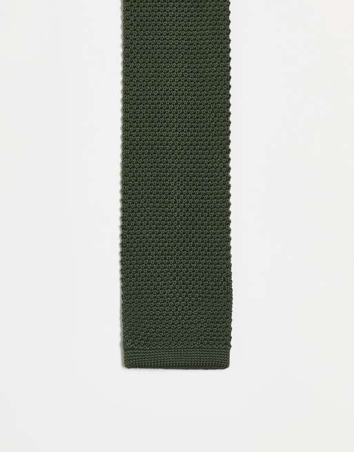 Noak knitted tie in forest green