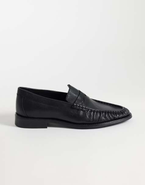 NOAK loafers i svart läder med rynkad apron-tå, tillverkade i Portugal - view 1