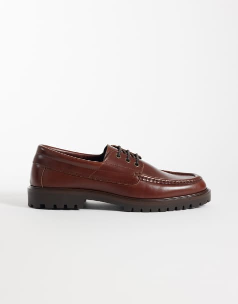 NOAK made In Portugal boat shoes with cleated sole in brown leather - view 1