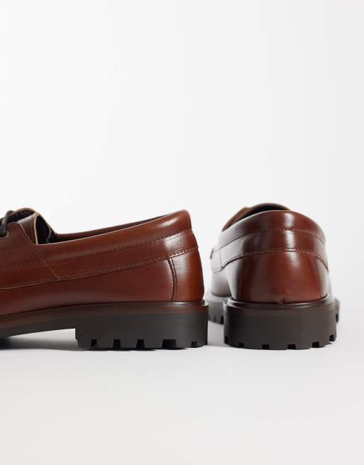 NOAK made In Portugal boat shoes with cleated sole in brown leather, 4 of 4