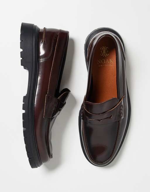 Noak - Made in Portugal - Bordeauxrøde penny-loafers i læder, 2 af 5