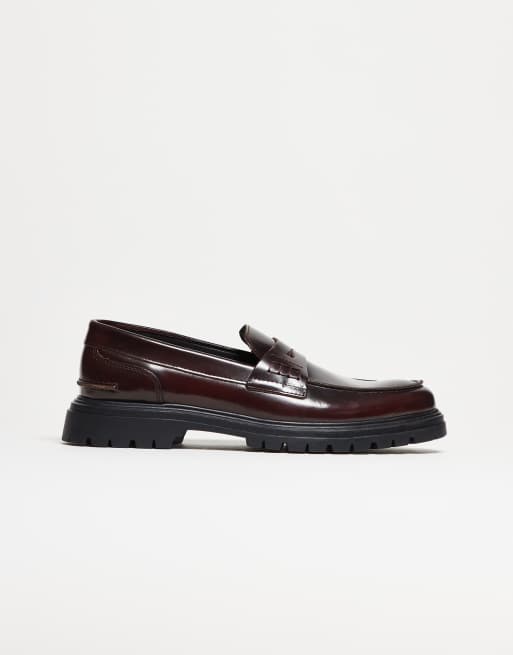 Noak - Made in Portugal - Bordeauxrøde penny-loafers i læder, 4 af 5