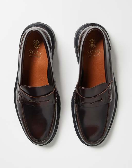 Noak - Made in Portugal - Bordeauxrøde penny-loafers i læder, 5 af 5