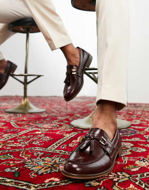 Noak – Made in Portugal – Bordowe skórzane loafersy