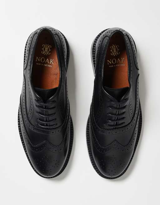 Noak – Made in Portugal – Brogsy sznurowane z czarnej skóry, 5 z 5