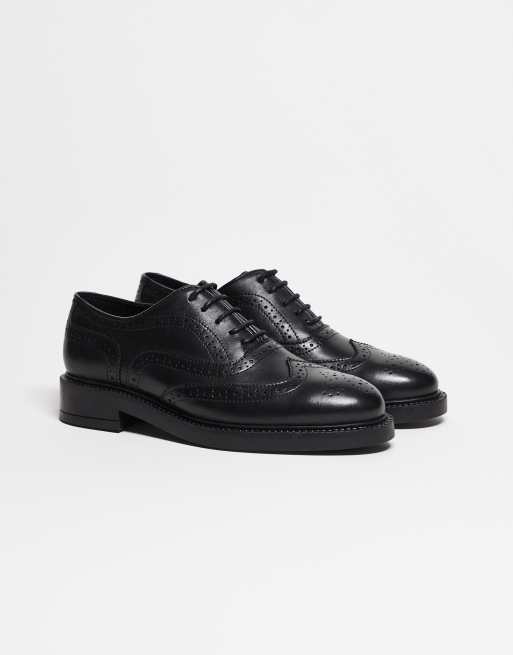 Noak made in Portugal brogue lace up shoes in black leather, 3 of 5