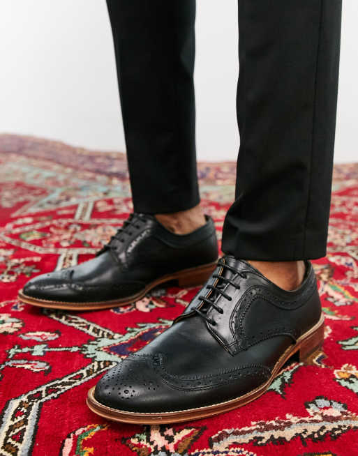 Noak made in Portugal brogue shoes in black leather | ASOS display picture 3