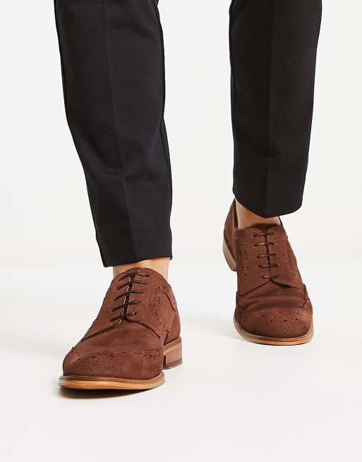 Suede brogue shoes on sale mens