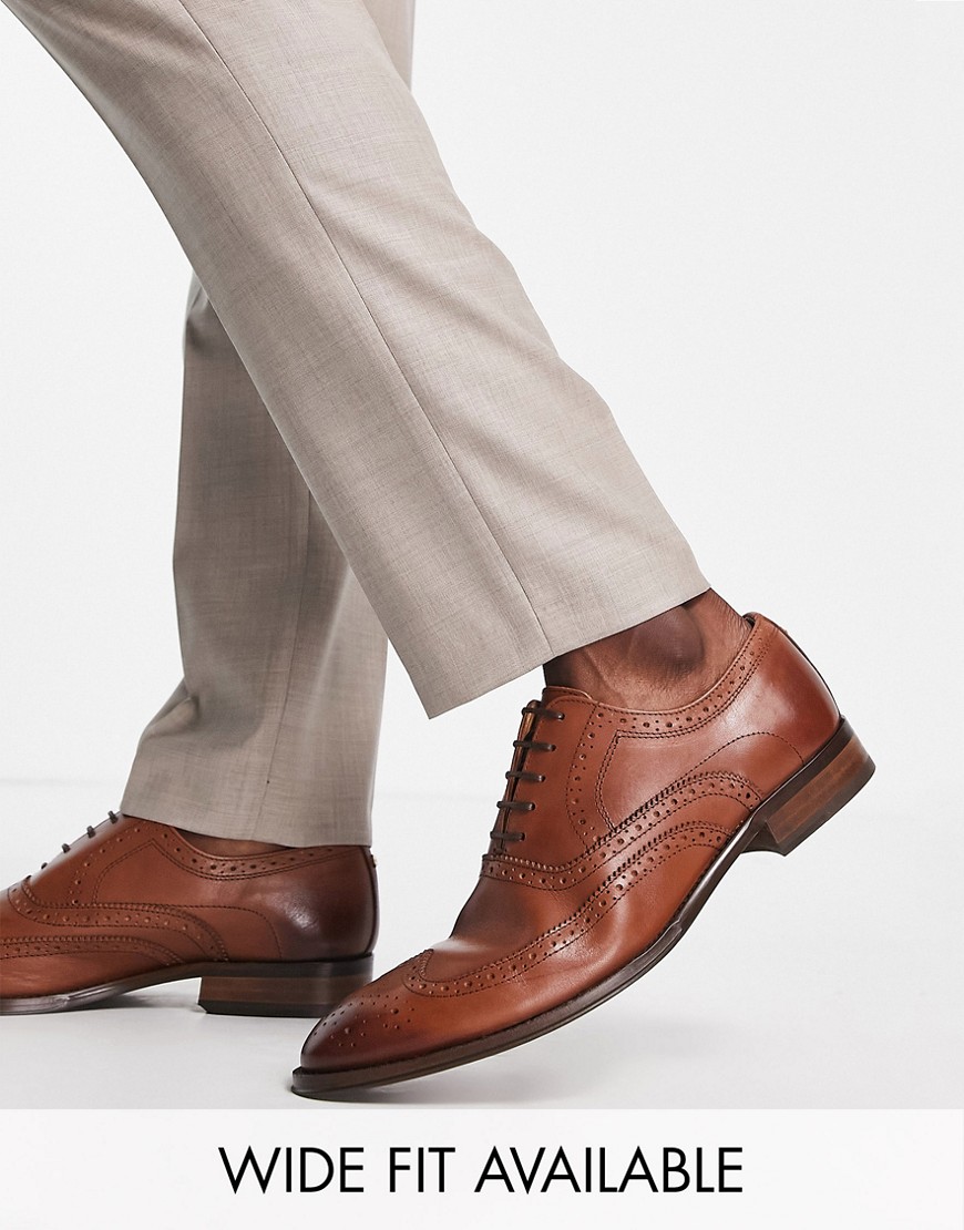 Noak Made In Portugal Brogue Shoes In Tan Leather-brown