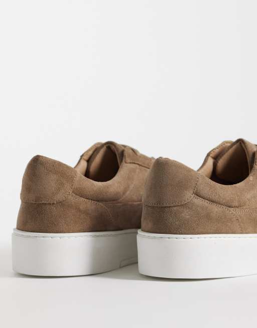 NOAK – Made In Portugal – Brungrå sneakers i mocka med paneler och snörning, 4 av 5