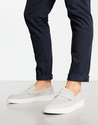 Noak made in Portugal casual loafers in grey suede with contrast white sole - ASOS Price Checker