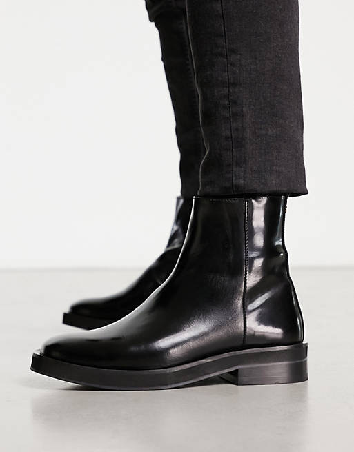 Noak made in Portugal chunky chelsea boots in black leather | ASOS