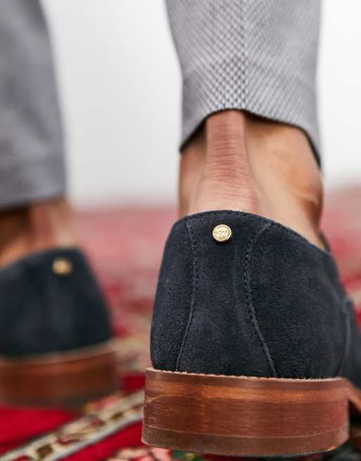 Noak made in Portugal derby shoes with toe cap in navy suede, 2 of 4