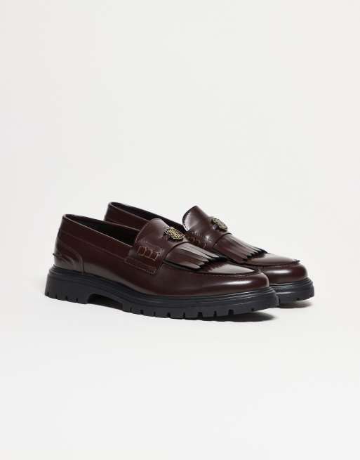 NOAK made in Portugal fringe loafers in brown leather with gold hardware, 4 of 5
