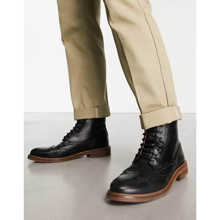 Black store brogue boots