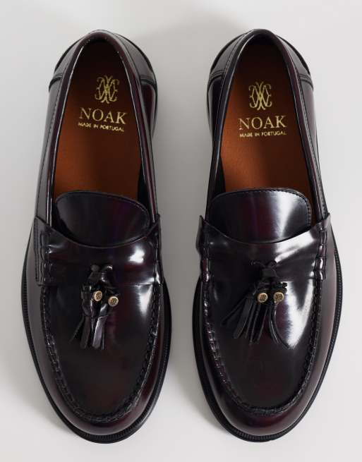NOAK – Made In Portugal – Leder-Loafer in Burgunderrot mit Quaste, 2 von 4