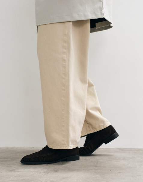 NOAK – Made in Portugal – Loafer aus braunem Wildleder mit gerafftem Blatteinsatz - view 1