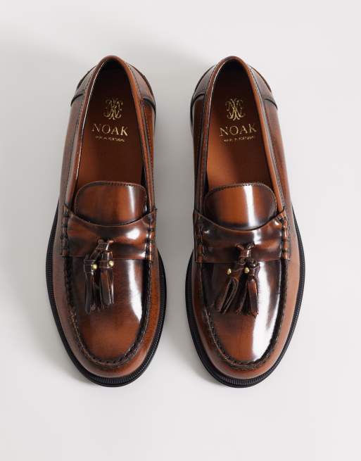NOAK – Made in Portugal – Loafer aus hellbraunem Leder mit Quasten, 2 von 4