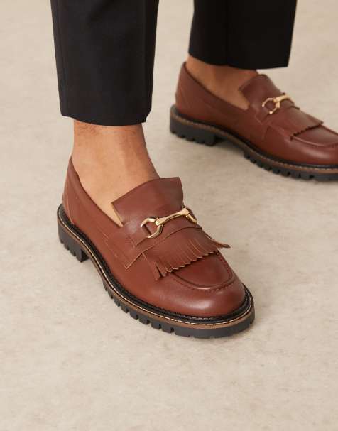 NOAK – Made In Portugal – Loafer aus Leder in Hellbraun mit Fransen und Trense - view 1