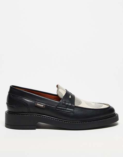 Noak – Made in Portugal – Loafer aus schwarzem Leder mit geometrischem Design - view 1