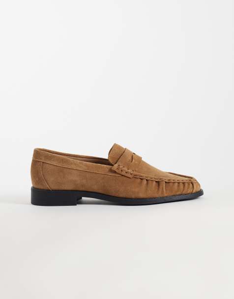 Noak – Made in Portugal – Loafer mit gerafftem Schuhblatt aus hellbraunem Wildleder - view 1