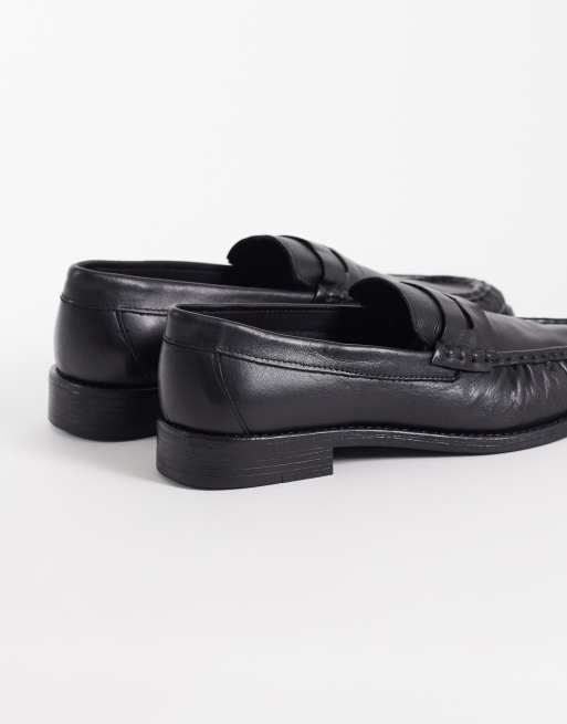 NOAK Made in Portugal loafers in black leather with ruched apron, 3 of 4