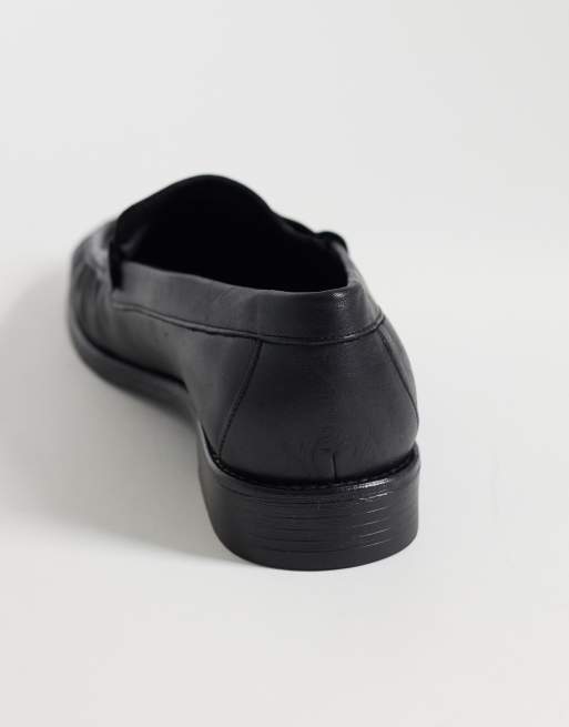 NOAK made in Portugal loafers in black leather with ruched apron, 3 of 4