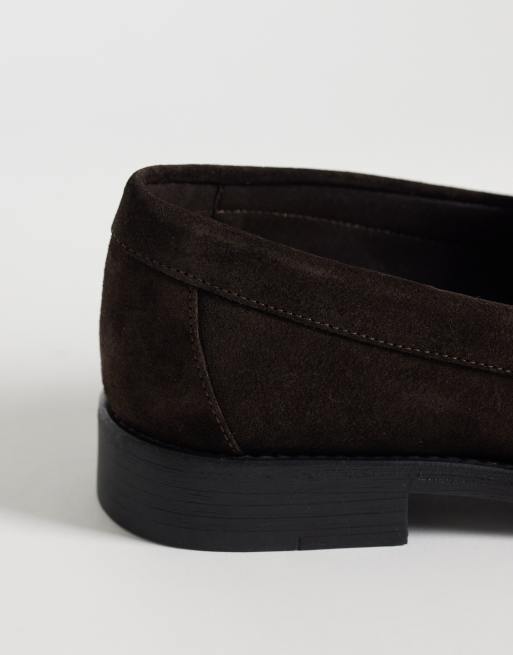 NOAK Made in Portugal loafers in brown suede with ruched apron, 3 of 4