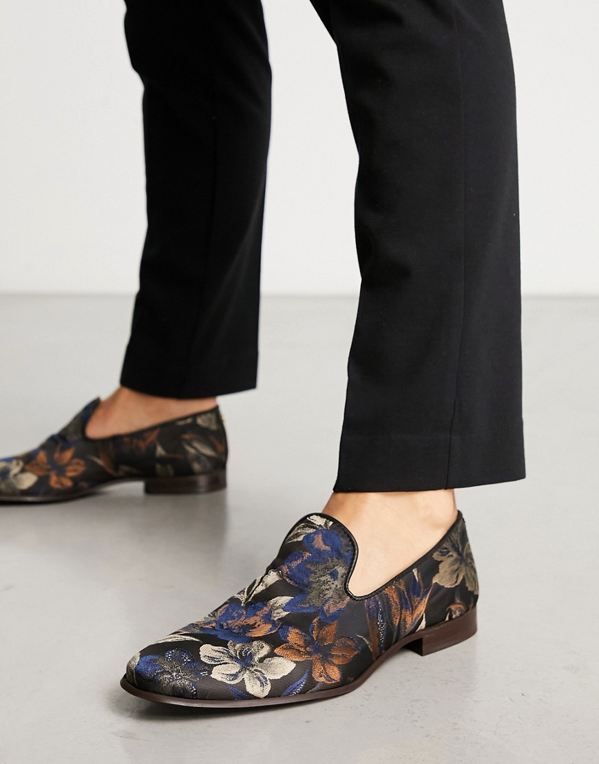 Noak Made In Portugal Loafers In Floral Jacquard-multi