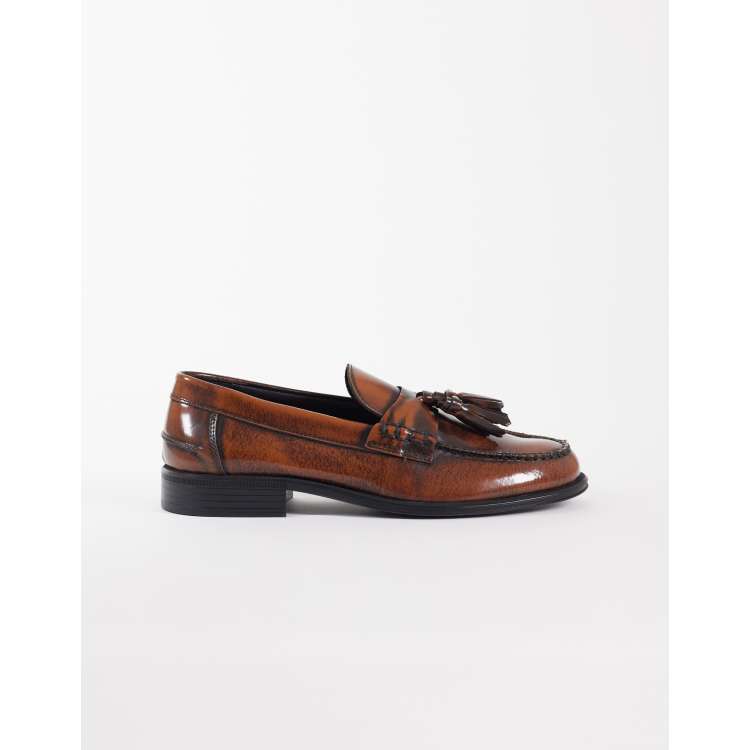 NOAK made in Portugal loafers in tan leather with tassel | ASOS