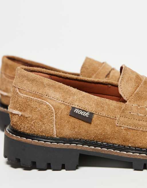 Noak made in Portugal loafers in tan suede with cleated soles, 2 of 3