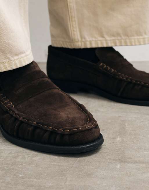 NOAK - Made in Portugal - Loafers van bruin suède met gerimpelde voorkant, 3 van 5